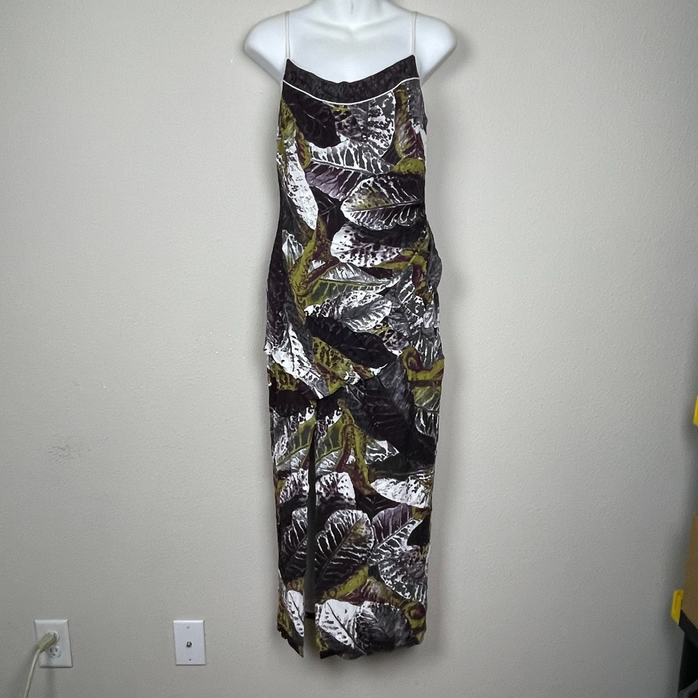 Dorothy Schoelen‎ Platinum Forest Fairy Tiered Dress Size 6 USA Rayon Zip Back